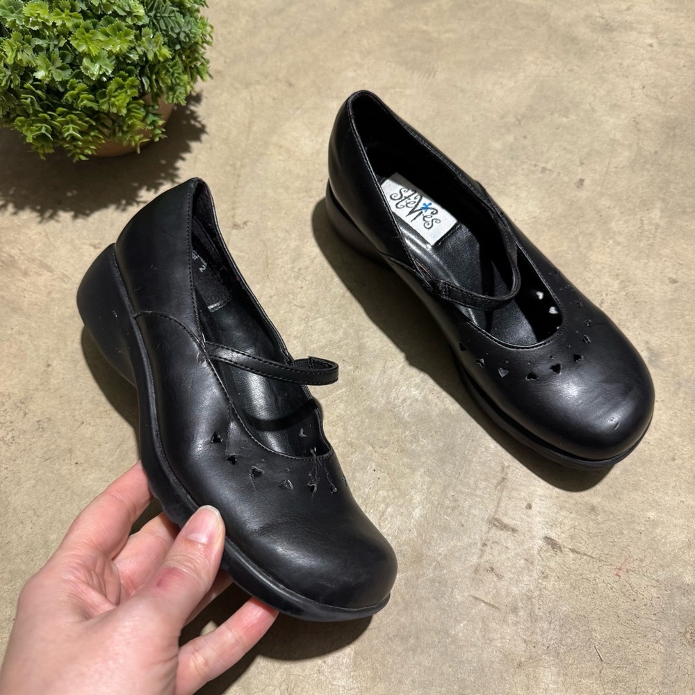 Stevie’s Vtg Y2K Black Mary Jane Shoes Girls Size 2 Coquette 90s Academia School